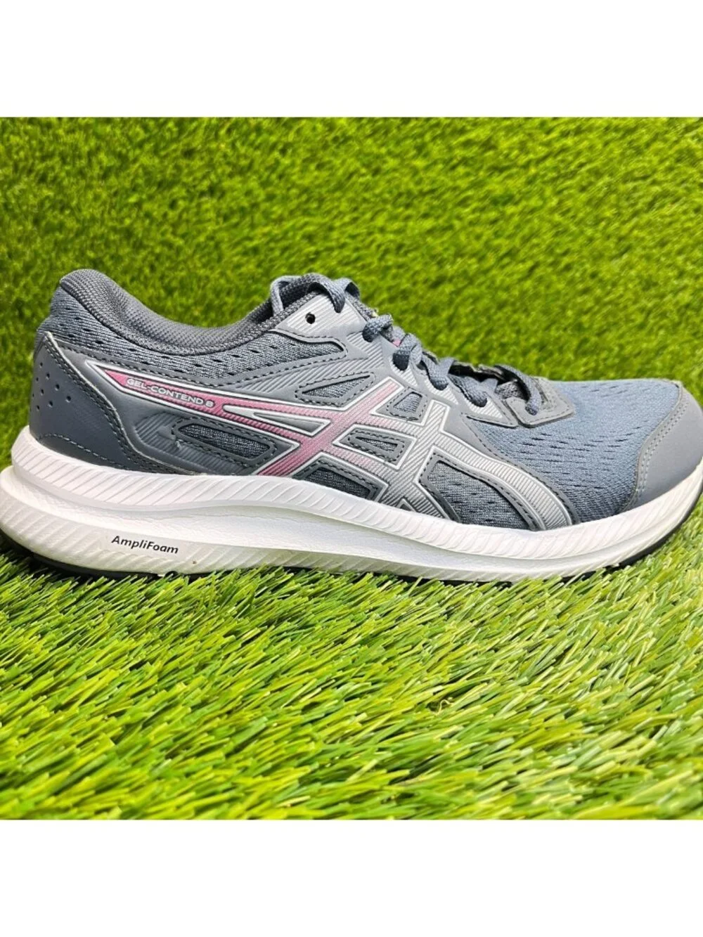 Asics Gel-Contend 8 Womens Size 8 Gray White Athletic Running Shoes Sneakers